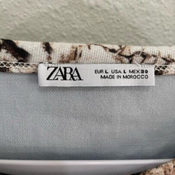 Zara Patchwork Boho Oversized Top Baggy 90's Artsy Long Sleeve - Picture 4 of 5